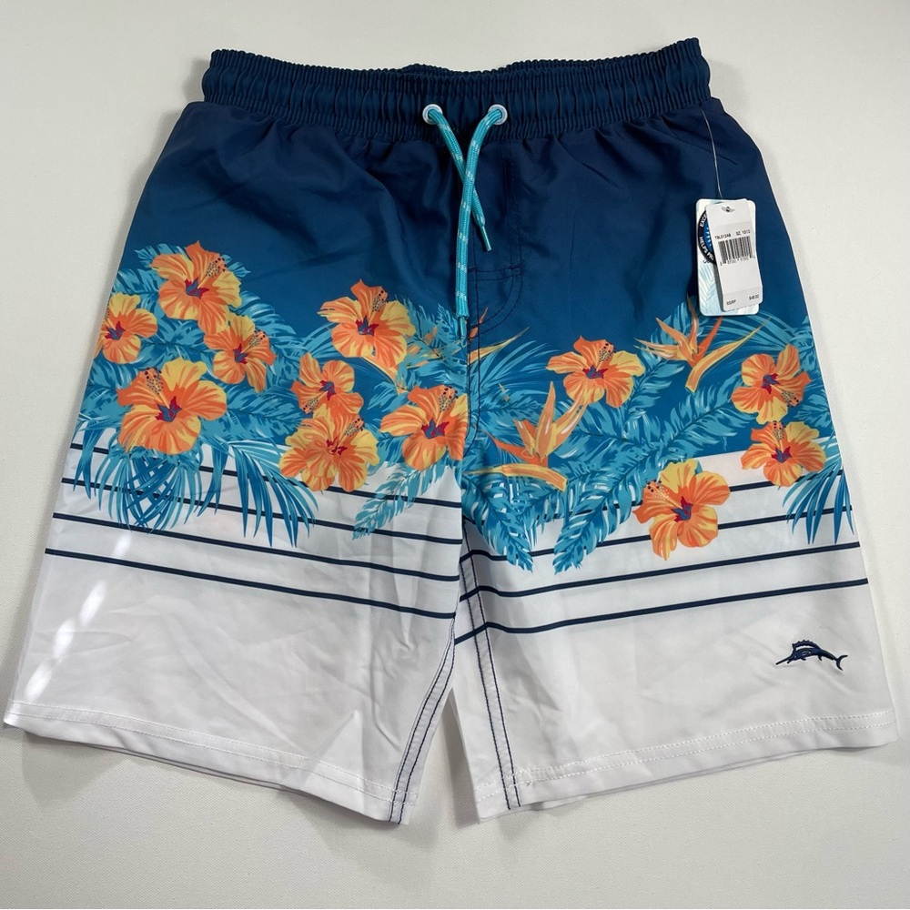 Tommy Bahama Boys Swim Trunks Size 10/12 UV50 NWT Tropical Floral Board Shorts